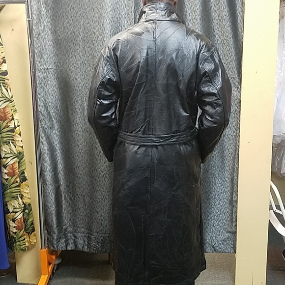 Genuine leather trench coat. Size XL - Picture 5 of 8